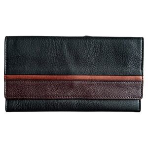 Osgoode Marley Clutch Wallet Black Brown Leather Minimalist Contemporary Quality